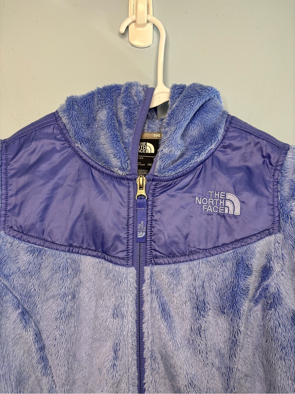 The North Face OSO Jacket Girls Youth Hooded Sherpa Size Medium 10/12 Periwinkle - Picture 4 of 10